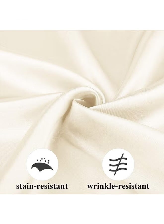 Satin Napkins Square Table Napkins 10 Pcs 17x17 Soft Dinner Napkins Elegant Silk Napkins for Dinner Wedding Parties Soft Smooth Fabric Washable Napkins for Parties Weddings and Dinners (Ivory) - Image 2